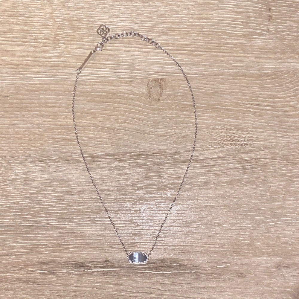 Kendra Scott Silver Necklace with Blue Stone